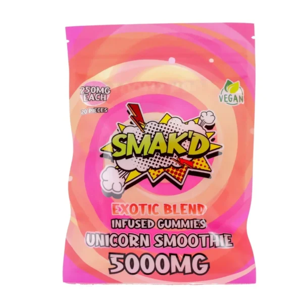 SMAK'D - 5000mg THC Gummies - Unicorn Smoothie