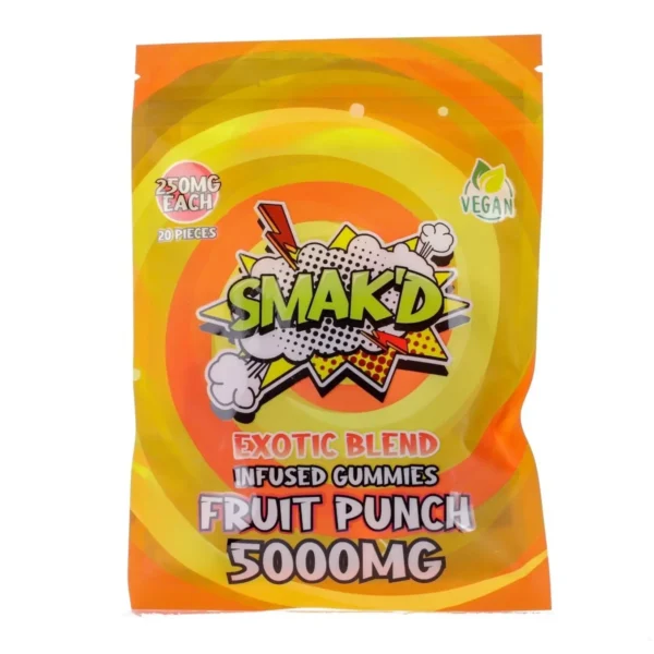 SMAK’D – 5000mg THC Gummies  – Fruit Punch